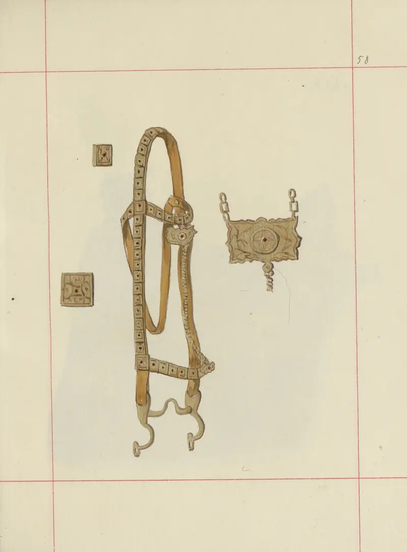 Angriffs- und Verteidigungswaffen in Polen. Bd. 4, Gurte, Schmuck, Fahnen und Standarten Taf. 048 von Boleslaw Starzyński