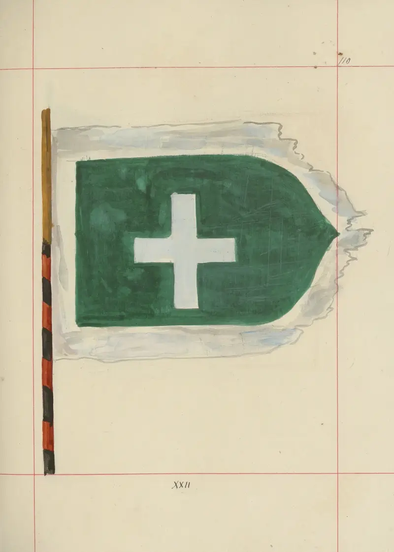 Angriffs- und Verteidigungswaffen in Polen. Bd. 4, Schlichte Gürtel, Verzierungen, Fahnen und Wimpel, Taf. 94 von Boleslaw Starzyński