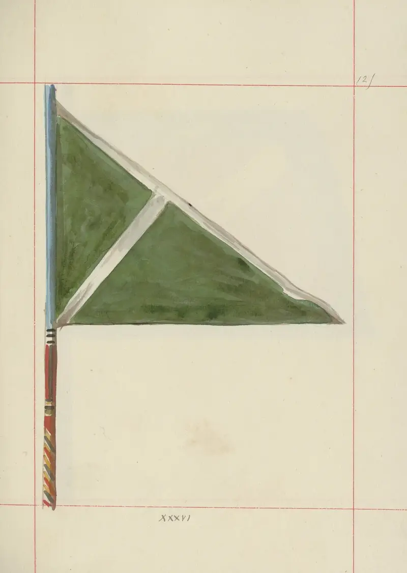 Angriffs- und Verteidigungswaffen in Polen. Bd. 4, Schlichte Gürtel, Verzierungen, Fahnen und Standarten Taf. 108 von Boleslaw Starzyński