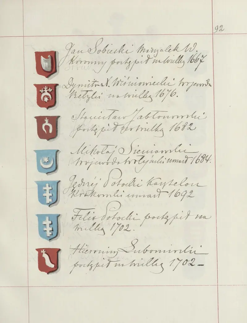 Wappen der Republik Polen und des Großfürstentums Litauen. Bd. 1 Bl. 124 von Boleslaw Starzyński