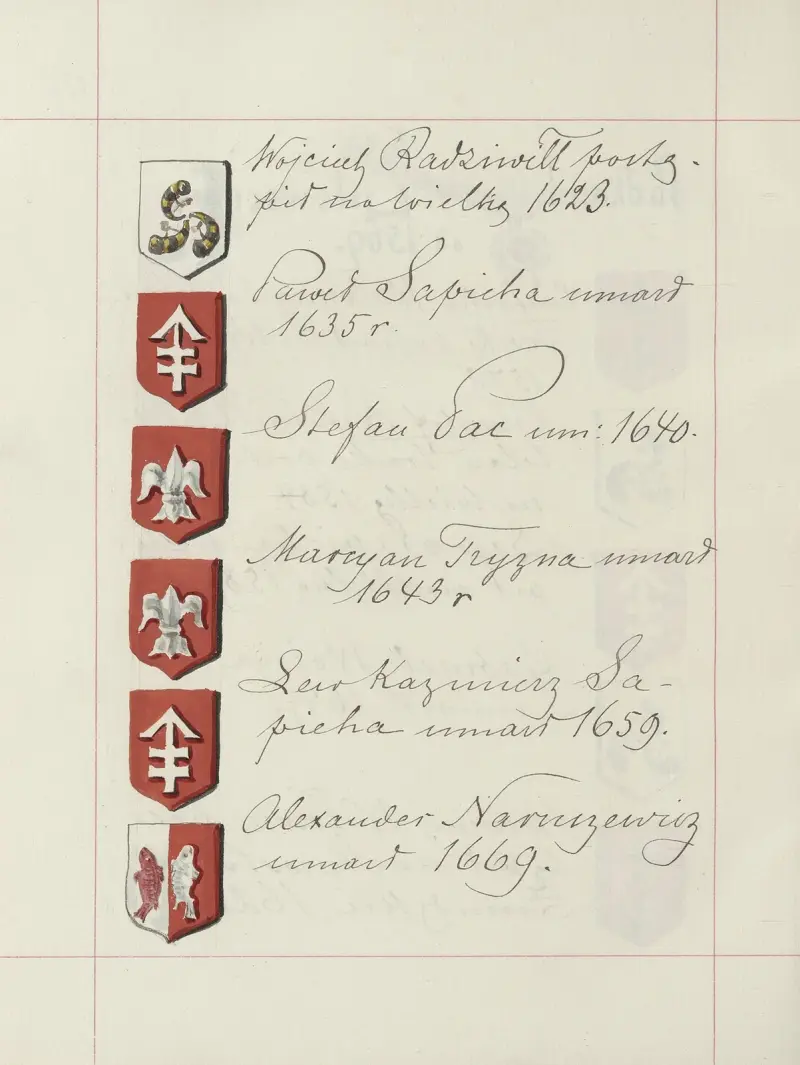 Polska kronans och storfurstendömet Litauens vapen. Band 1, plansch 193 av Boleslaw Starzyński