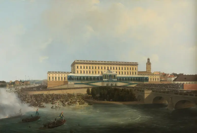 Die Huldigung König Karls XIV. Johann von Schweden 1818 von Carl Stefan Bennet