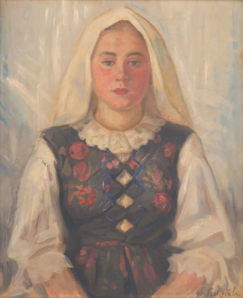 Girl in Folk Costume av Štefan Polkoráb