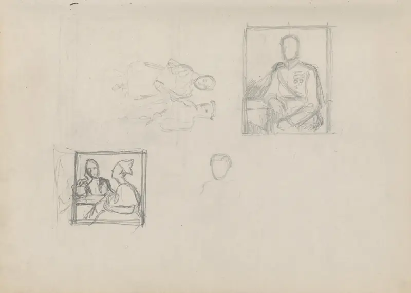 Náčrtník s figurálními studiemi, 1930 – č. 1, Štefan Polkoráb