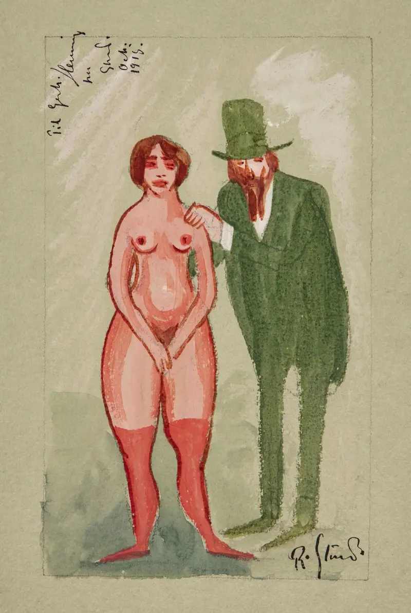 Rosa dam och grön man av Robert Storm Petersen