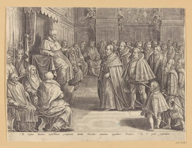 Cosimo I inträder i kardinalskollegiet av Jan van der Straet (Stradanus)