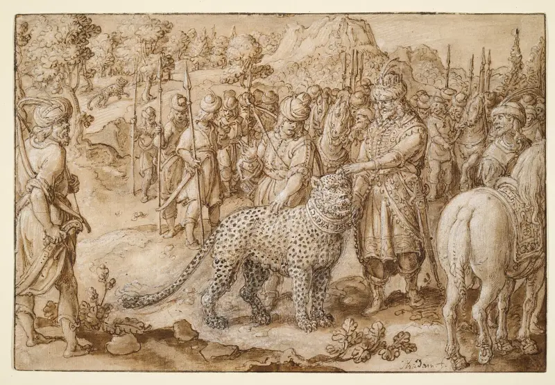 King Arsaces Dedicating a Panther to Dionysus av Jan van der Straet (Stradanus)