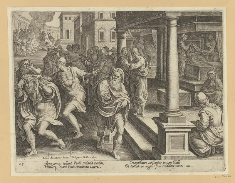 St Paul and The Exorcists at Ephese av Jan van der Straet (Stradanus)
