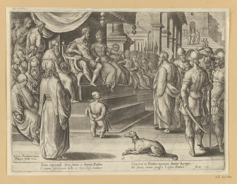 St Paul Before Festus and Agrippa av Jan van der Straet (Stradanus)