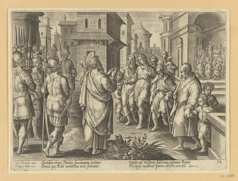 Svatý Pavel káže v Římě, Jan van der Straet (Stradanus)