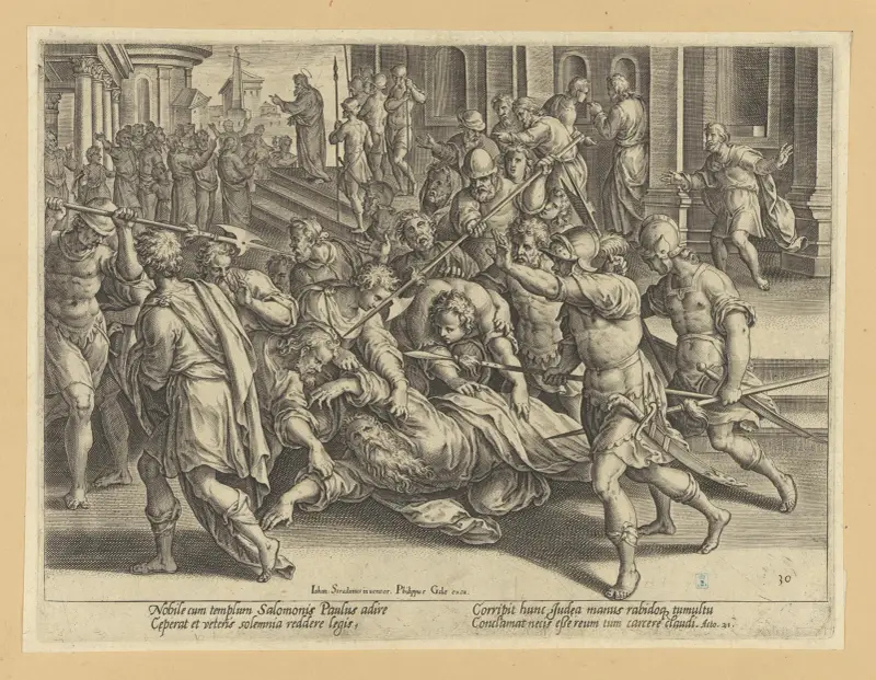The Arrest of St Paul av Jan van der Straet (Stradanus)