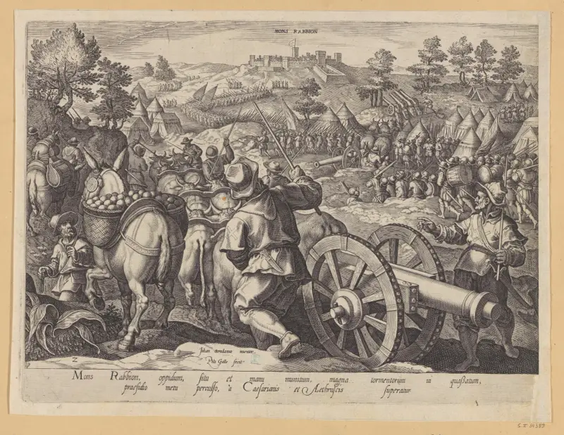 Slaget vid Mons Regionis av Jan van der Straet (Stradanus)