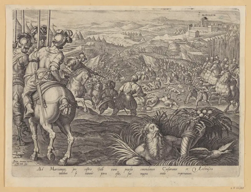 The Battle of Marciano av Jan van der Straet (Stradanus)