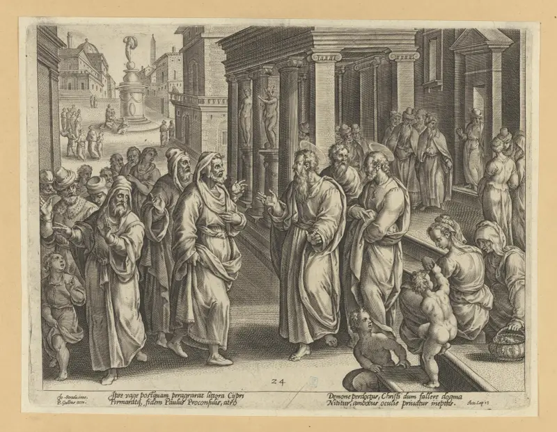 Die Blendung des Elymas von Jan van der Straet (Stradanus)