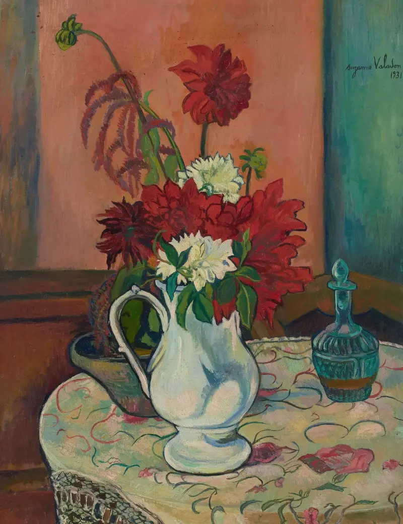 Stillleben mit Blumenvasen von Suzanne Valadon