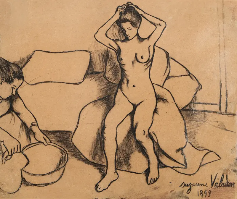 Sitzender Akt, sich kämmend von Suzanne Valadon