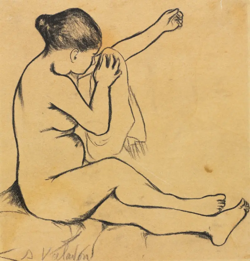 Seated Female Nude (first third 1900s) av Suzanne Valadon