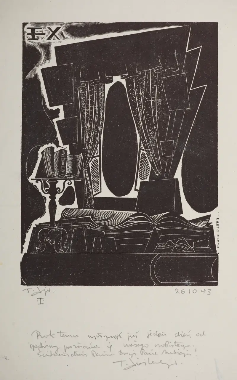 Exlibris für Tadeusz Leszner von Tadeusz Cieślewski