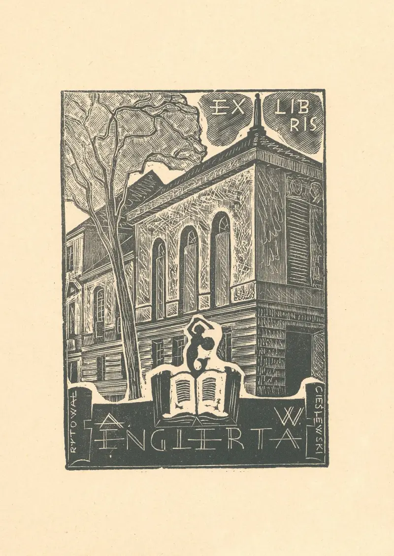 Ex libris A. W. Englerta av Tadeusz Cieślewski