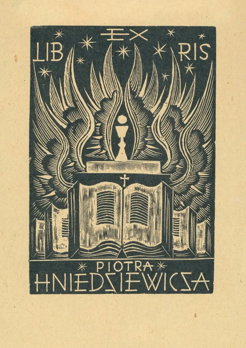 Exlibris för Piotr Hniedziewicz av Tadeusz Cieślewski