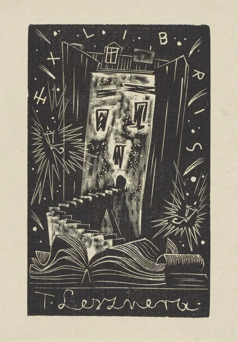 Ex libris T. Lesznera av Tadeusz Cieślewski