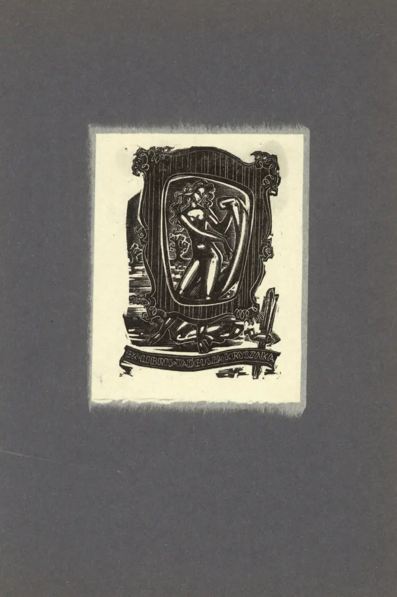 Exlibris för Tadeusz Kryszak av Tadeusz Cieślewski