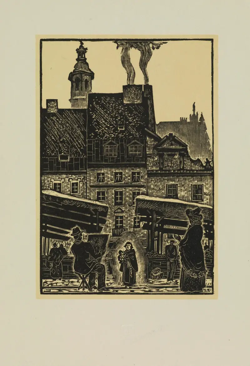 Piwarski tecknar broder Albert, illustration till Pia Górskas bok ”Szary brat” av Tadeusz Cieślewski