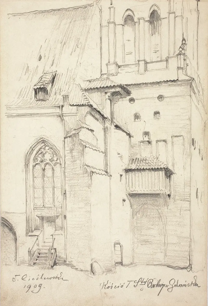 S:t Barbaras kyrka i Gdańsk av Tadeusz Cieślewski