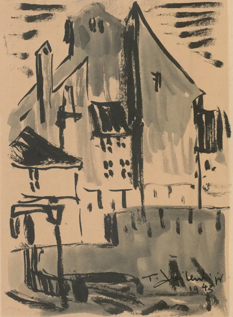 Gassen der Altstadt in Warschau von Tadeusz Cieślewski