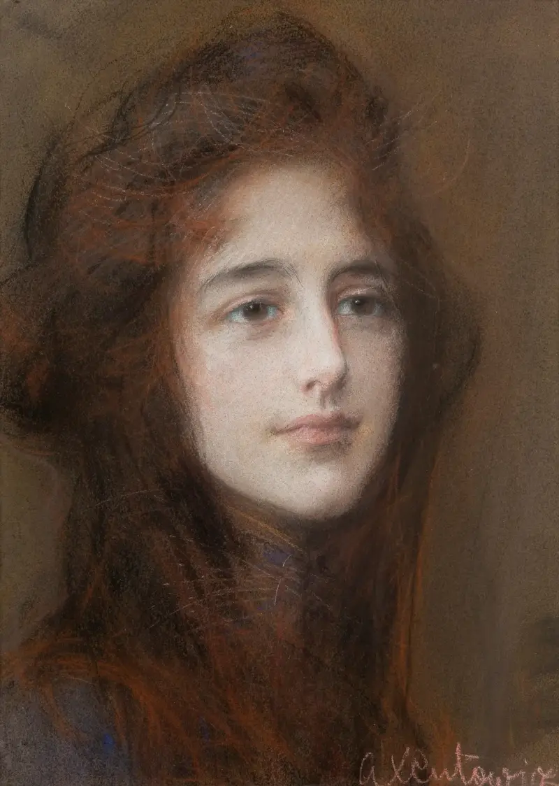 Porträt einer jungen Frau von Teodor Axentowicz