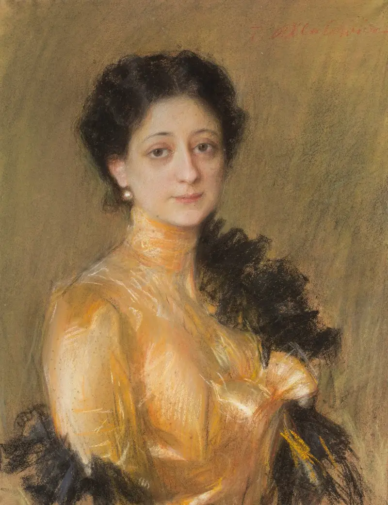 Portrait of Mrs. Żaneta Poznańska av Teodor Axentowicz