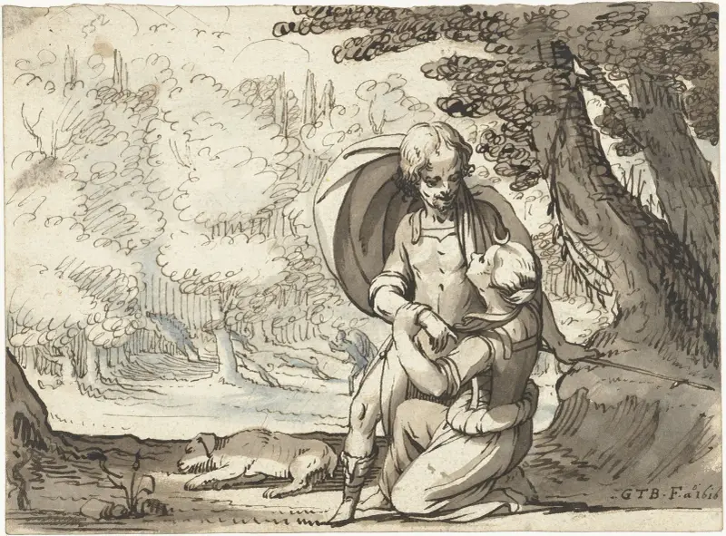 Venus och Adonis i samtal av Gerard ter Borch