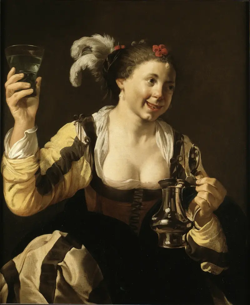A Girl Holding a Glass av Hendrick Ter Brugghen