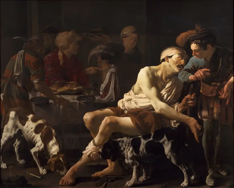 The Rich Man And The Poor Lazarus av Hendrick Ter Brugghen