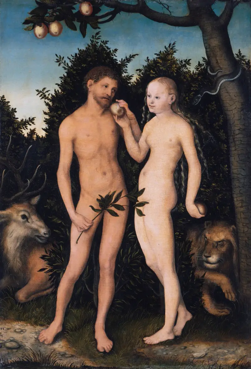 Adam and Eve in paradise (The Fall), 1533 av Lucas Cranach the Elder