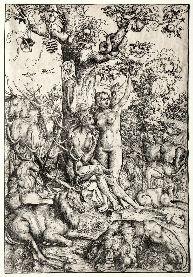 Adam and Eve in Paradise, 1509 av Lucas Cranach the Elder