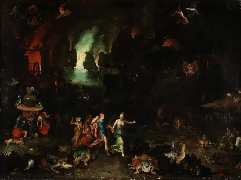 Aeneas och den kumaeiska sibyllan i underjorden av Jan Brueghel The Elder