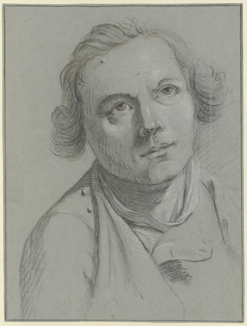 Portrét muže bez vousů, Christian Georg Schütz the elder