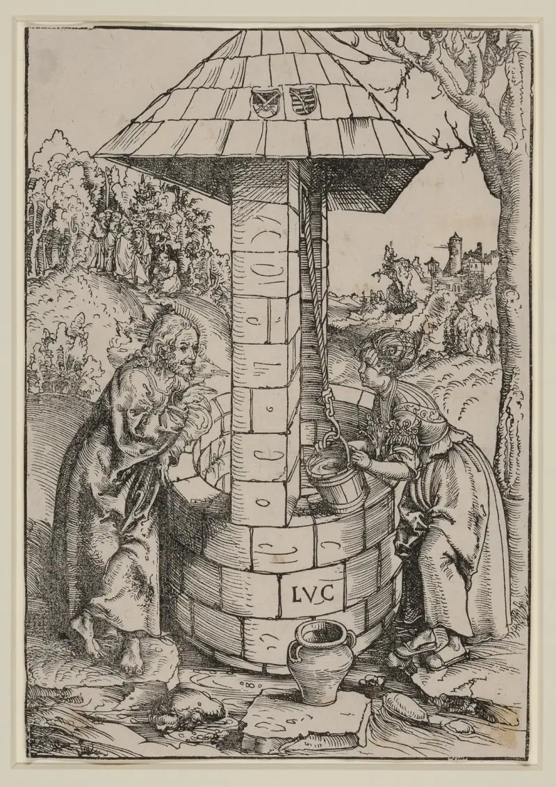 Christ and the woman of Samaria. av Lucas Cranach the Elder