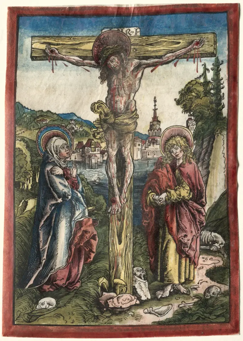 Christ on the Cross between the Virgin and Saint John av Lucas Cranach the Elder