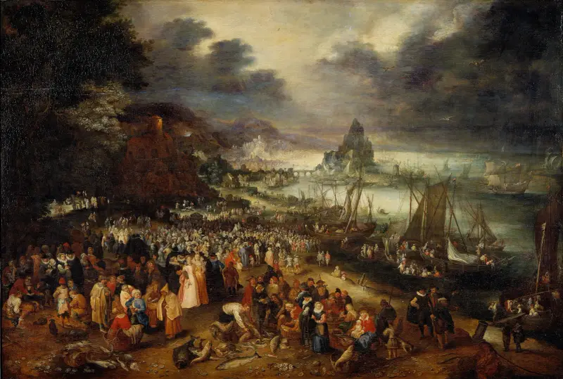 Kristus predikar från båten av Jan Brueghel The Elder