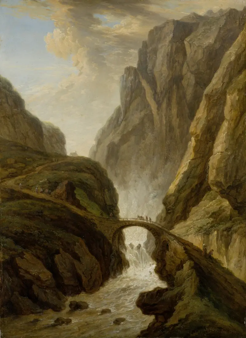 Čertův most na silnici přes Svatý Gotthard, Christian Georg Schütz the elder