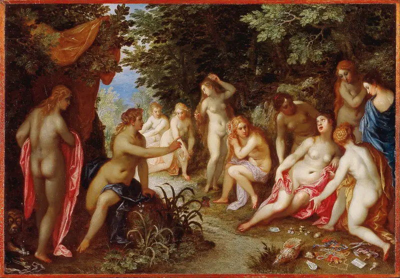 Diana och Callisto av Jan Brueghel The Elder