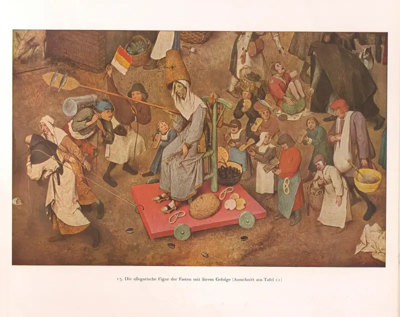 Die allegorische Figur der Fasten mit ihrem Gefolge av Pieter Bruegel The Elder