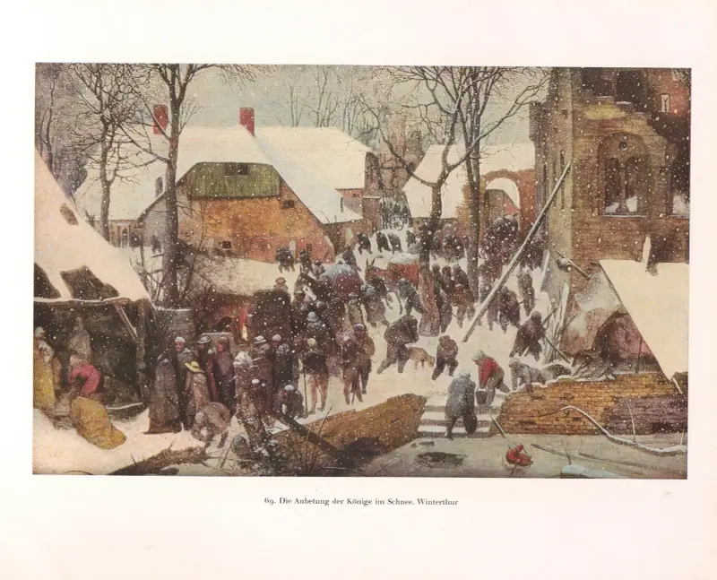 Die Anbetung der Könige im Schnee av Pieter Bruegel The Elder