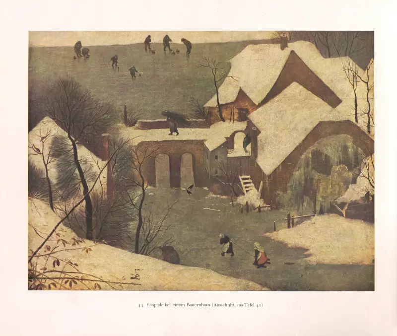 Hry na ledě u selského stavení, Pieter Bruegel The Elder