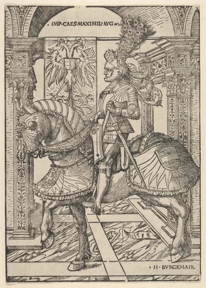 Kejsar Maximilian I till häst av Hans Burgkmair The Elder