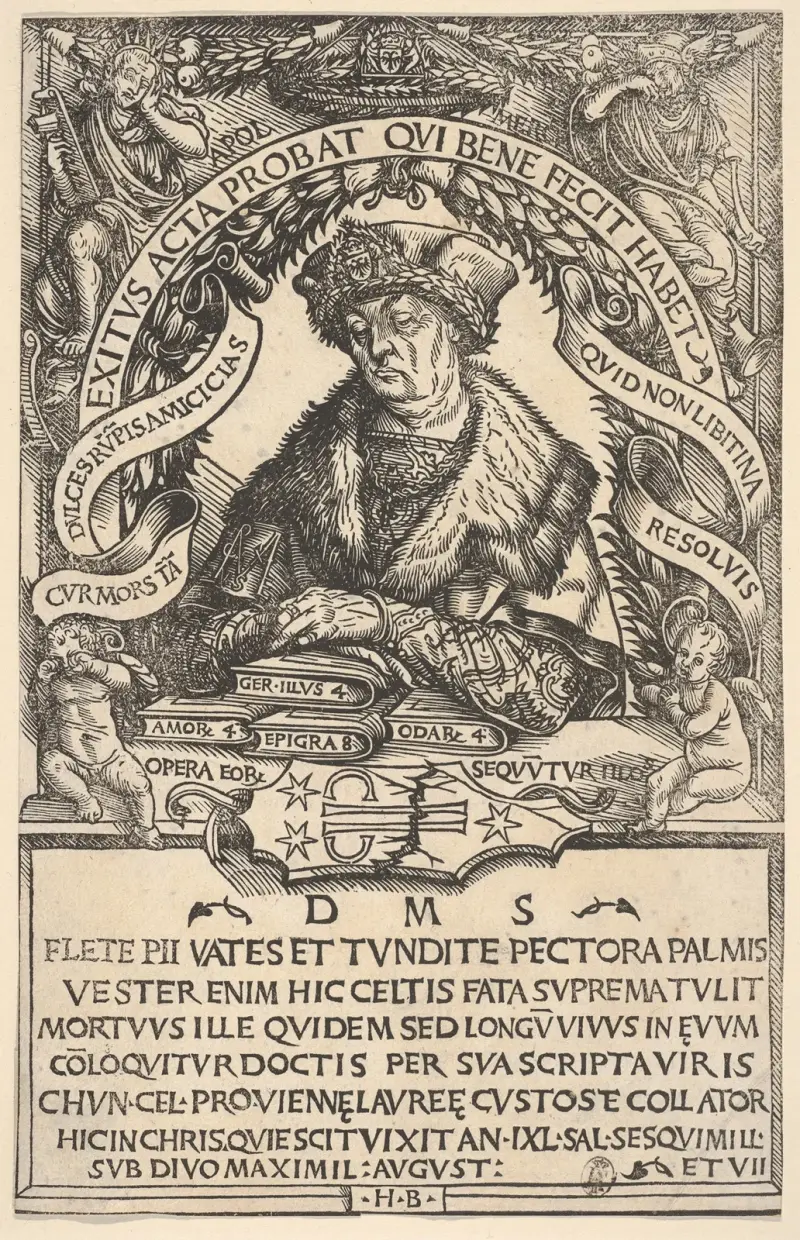 Epitaph of Conrad Celtis av Hans Burgkmair The Elder