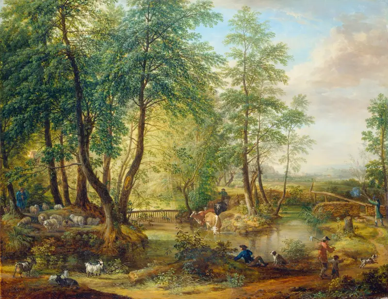Översvämmade skogar nära Oberrad av Christian Georg Schütz the elder