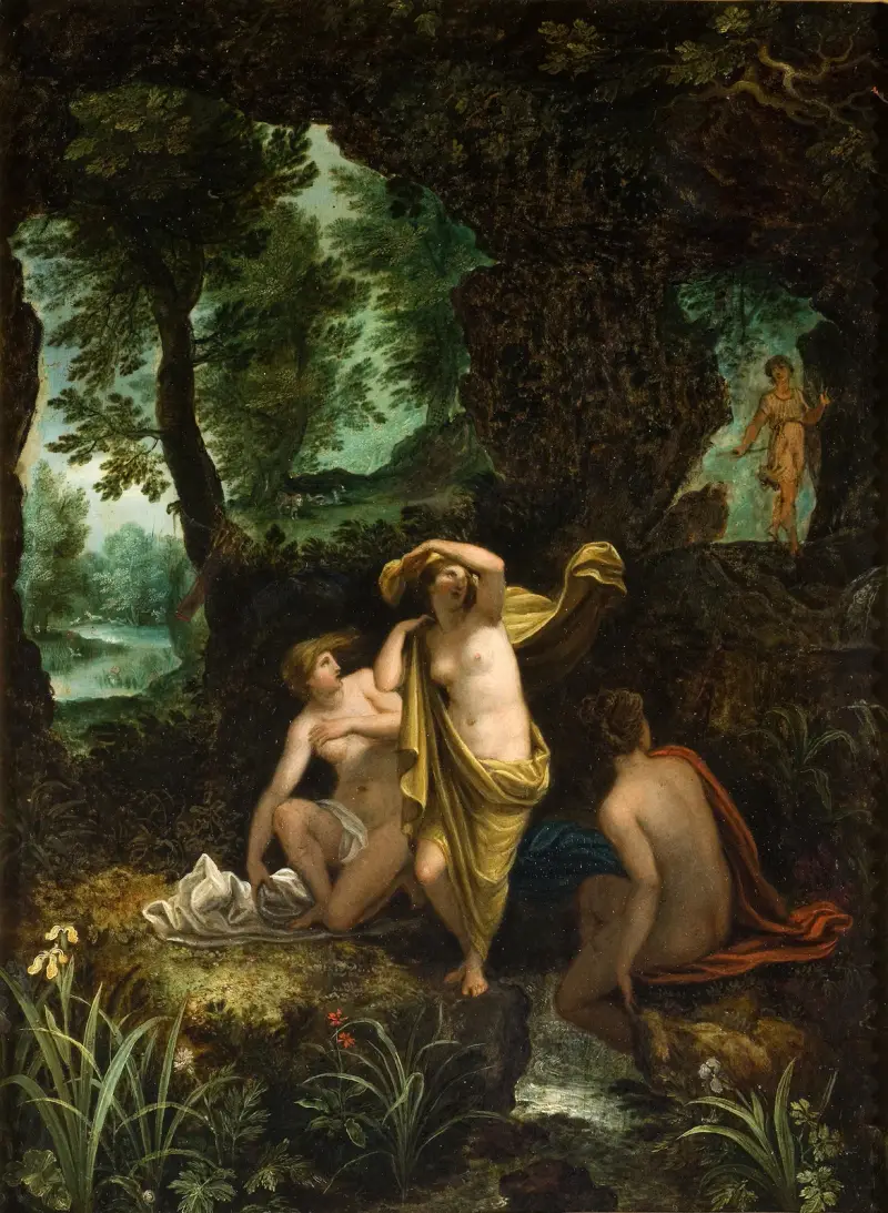Landskap med Diana och Aktaion av Jan Brueghel The Elder